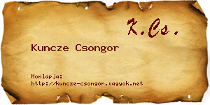 Kuncze Csongor névjegykártya