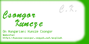 csongor kuncze business card